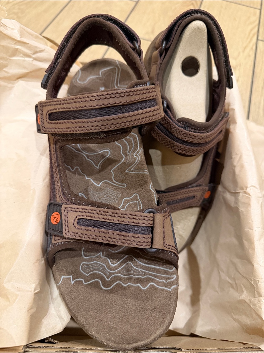 Merrell Men's Sandspur Oak Adjustable Sandals, Dark Earth, New - Picture 3 of 5